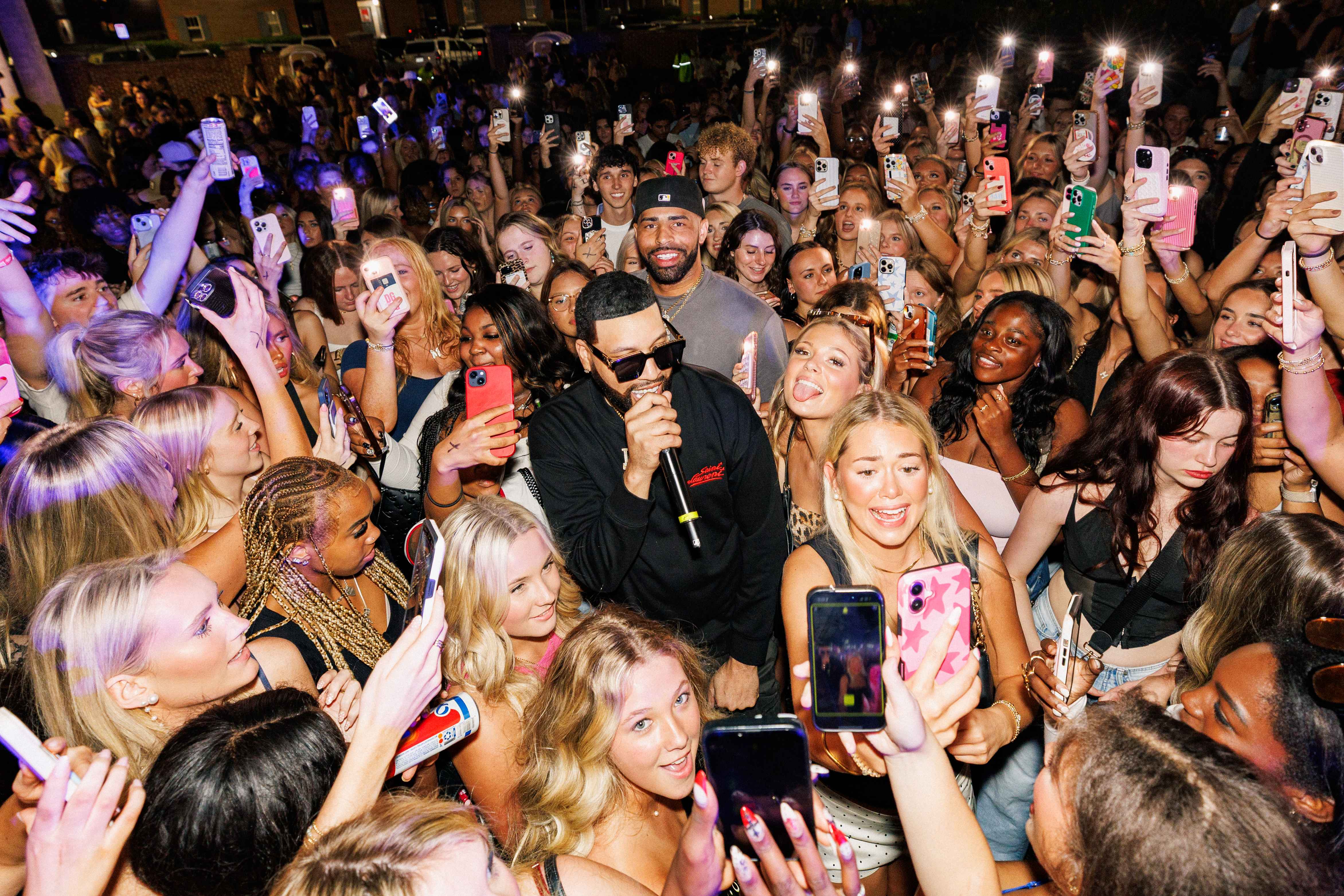 Red Cup Nation performer interacting with fans in the crowd